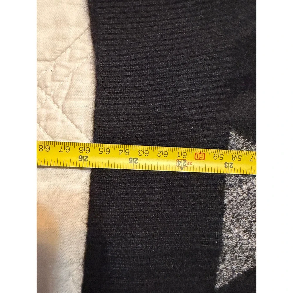 Davis & Squire Mens 100% Cashmere Argyle Crewneck Sweater Black Grey XL
